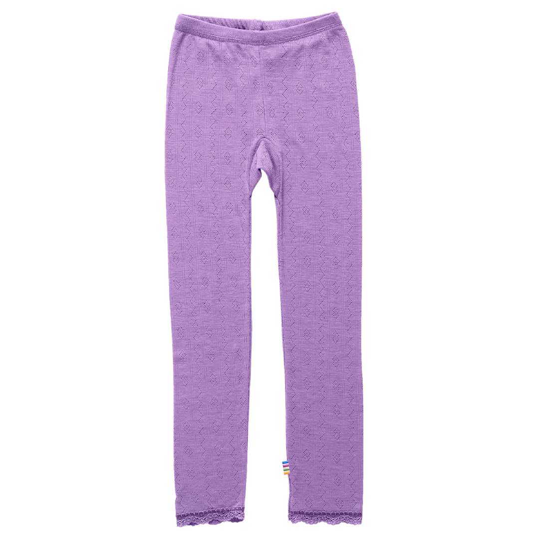 Joha Leggings Wool & Silk Purple Pointelle