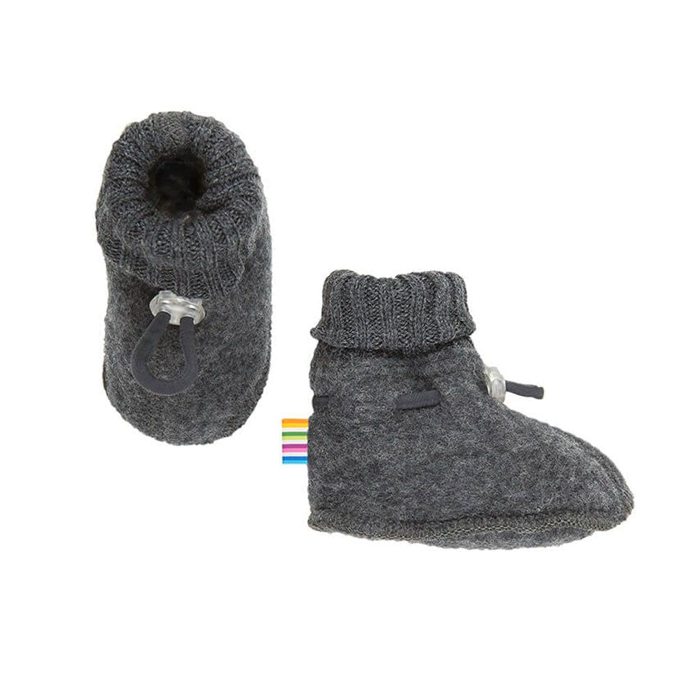 Joha Baby Booties Wool Fleece Dark Grey - La Gentile Store