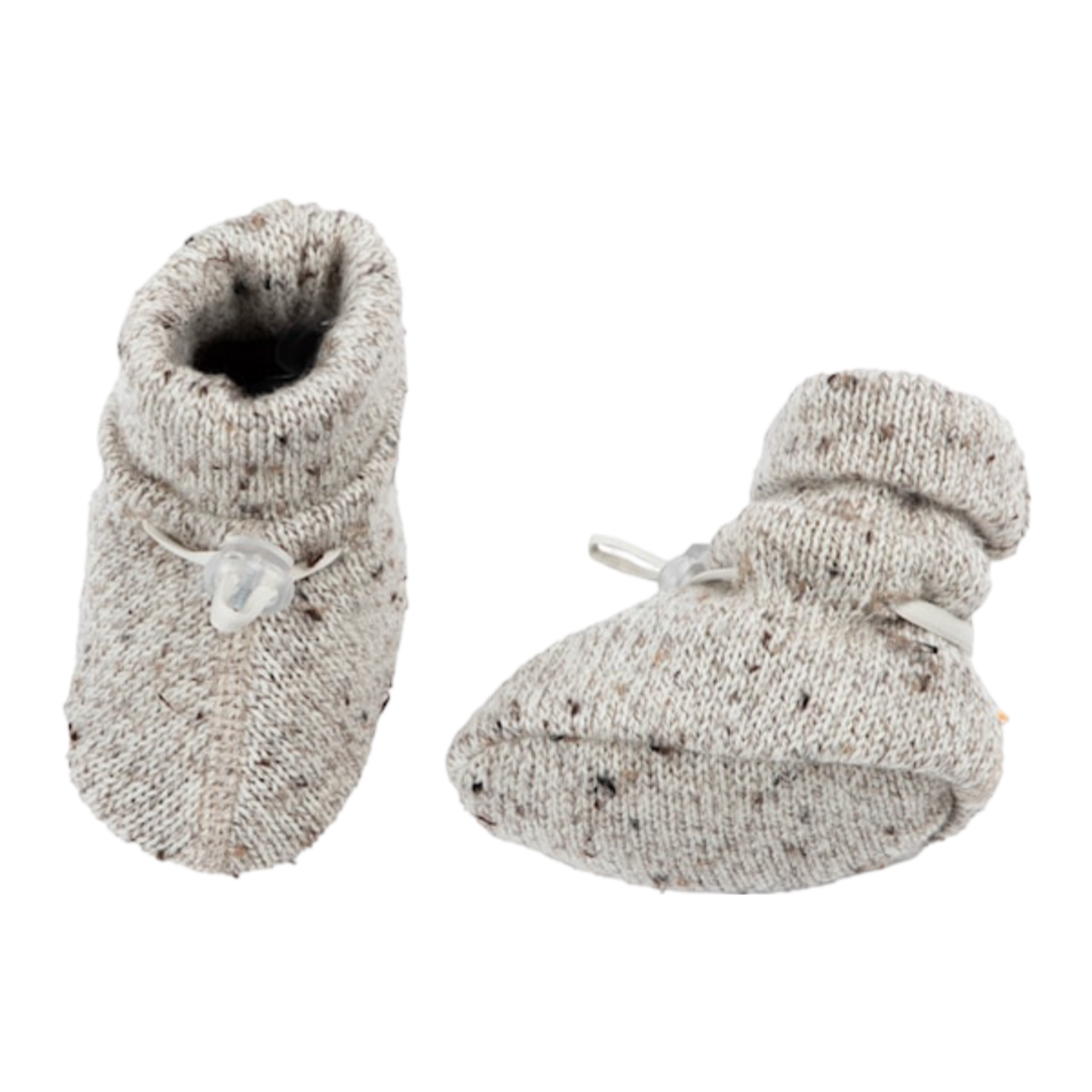 Joha Double Wool Baby Booties Beige Melange - La Gentile Store