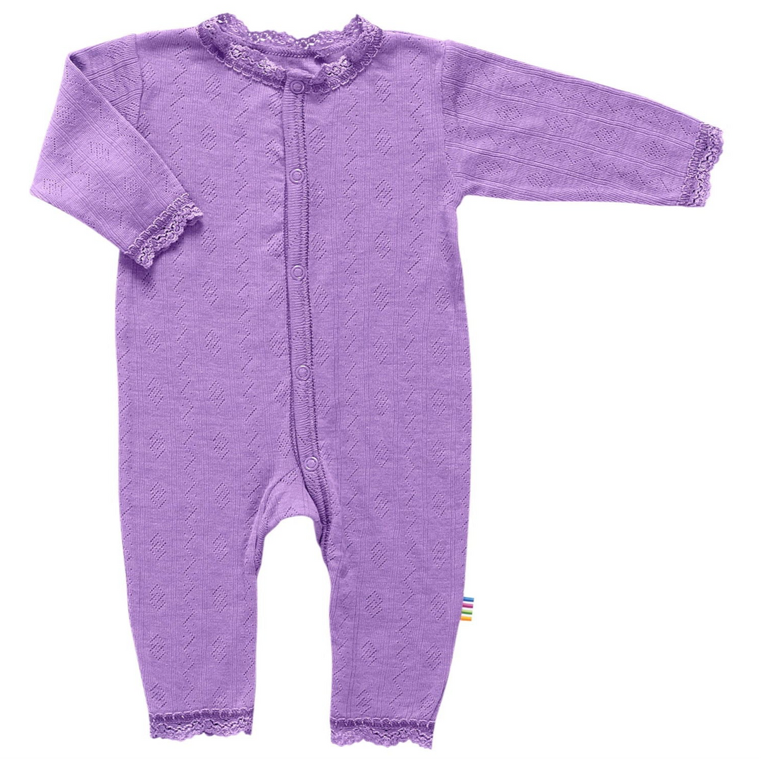 Joha Jumpsuit Wool & Silk Purple Pointelle - La Gentile Store