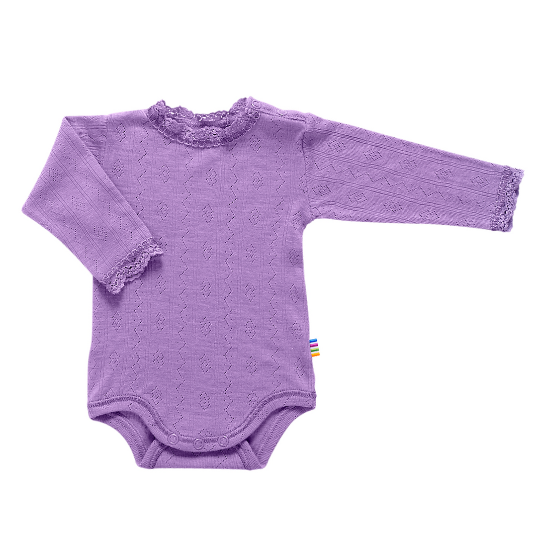Joha Long Sleeve Body Wool & Silk Purple Pointelle - La Gentile Store