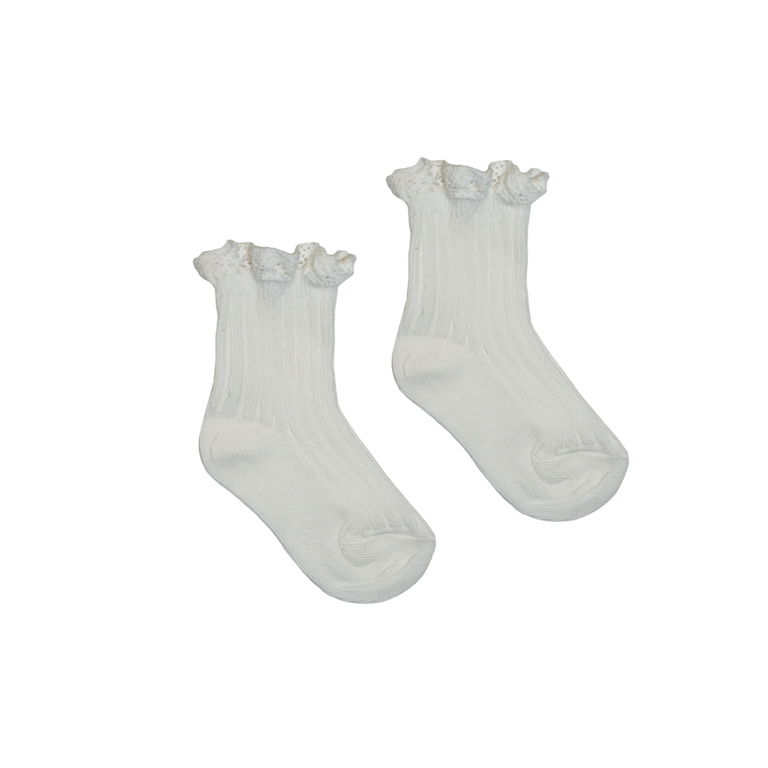 Julia Socks with Lace - Snow White - La Gentile Store