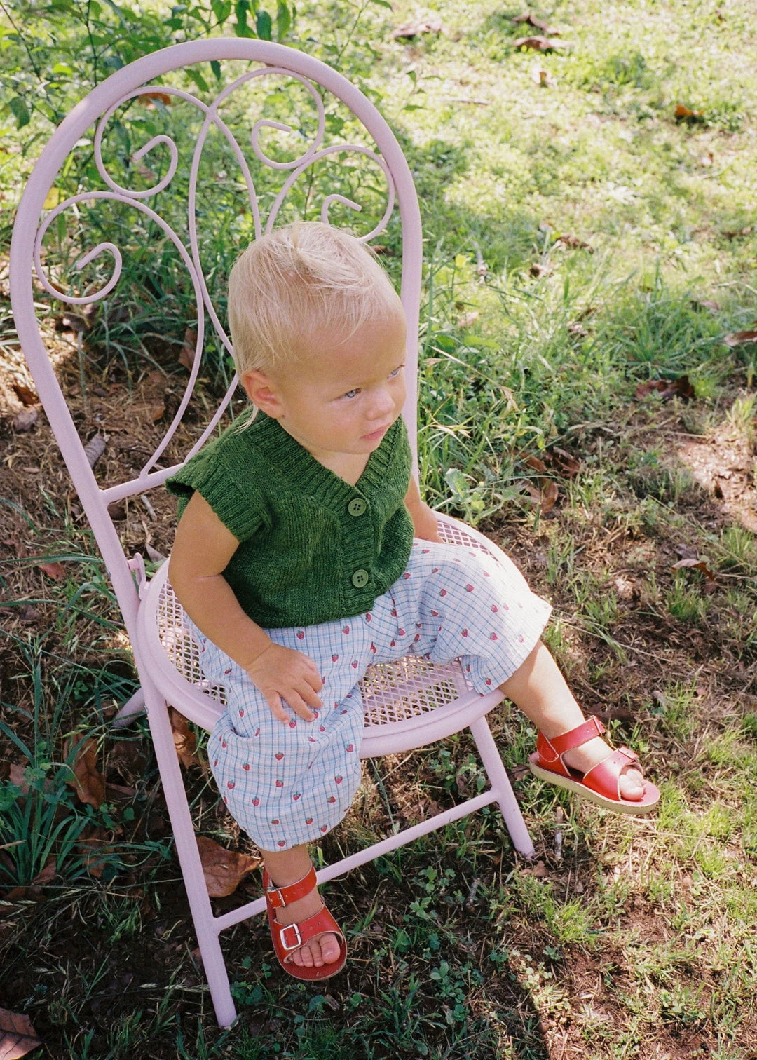 Juni Lenny Pants Strawberry Check - La Gentile Store