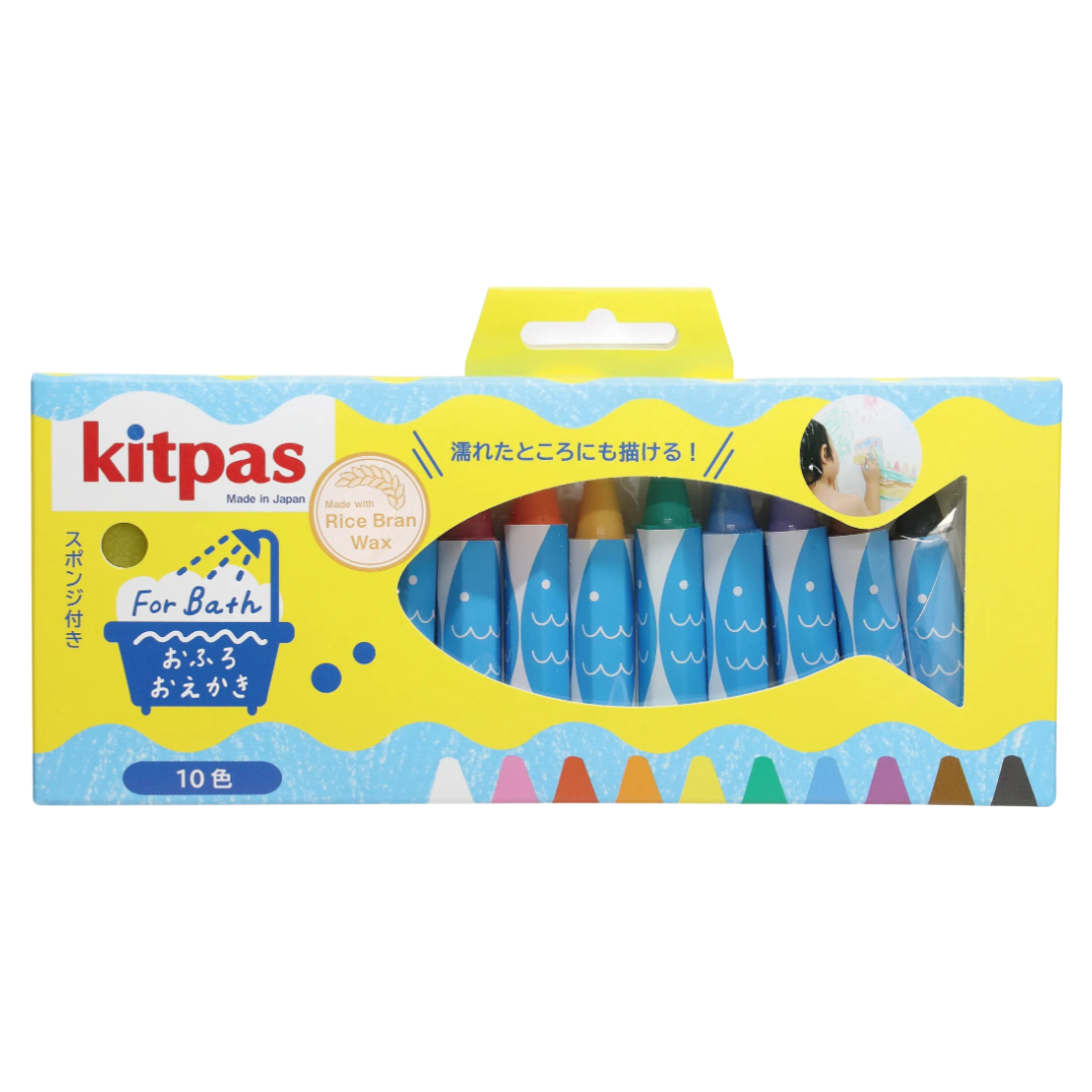 Kitpas Bath Crayon Set - 10 pcs incl. Sponge - La Gentile Store