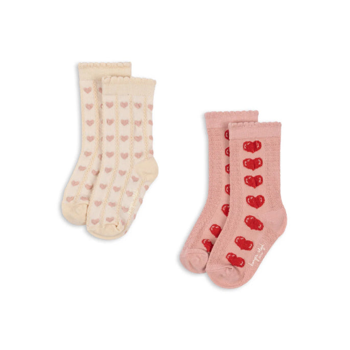 Heart Jacquard Socks 2 Pack