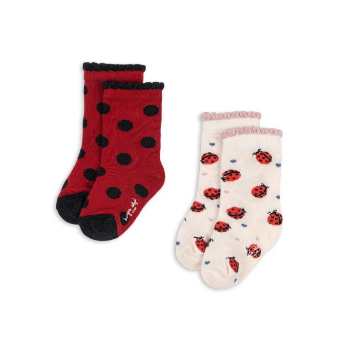 Ladybug Jacquard Socks 2 Pack