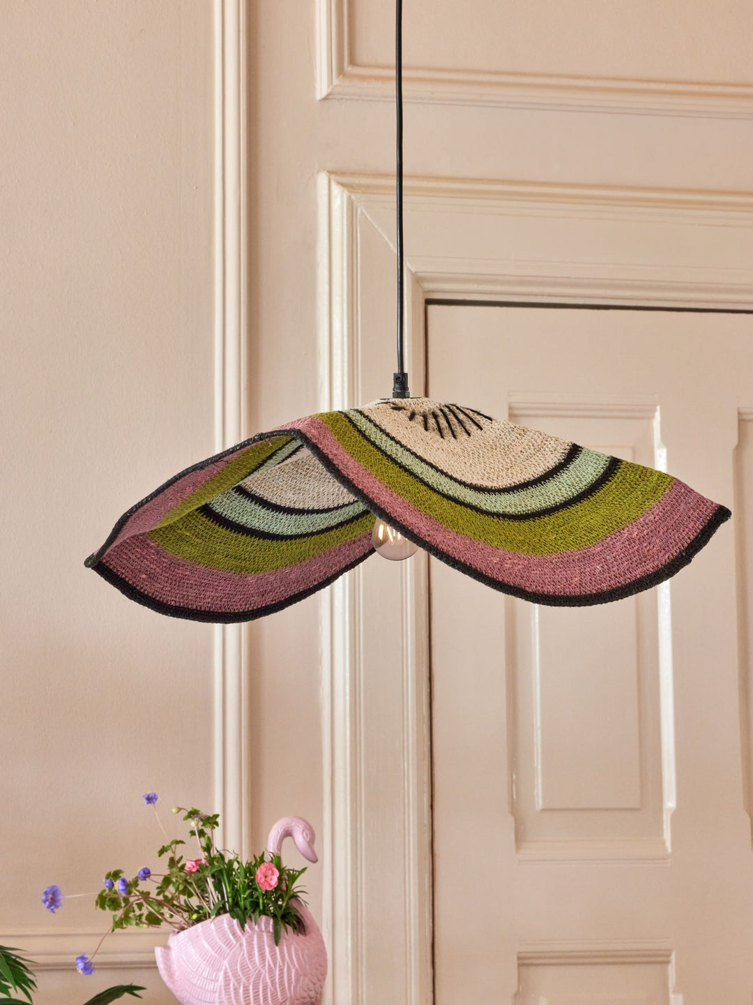 Rice Seagrass Lamp Green