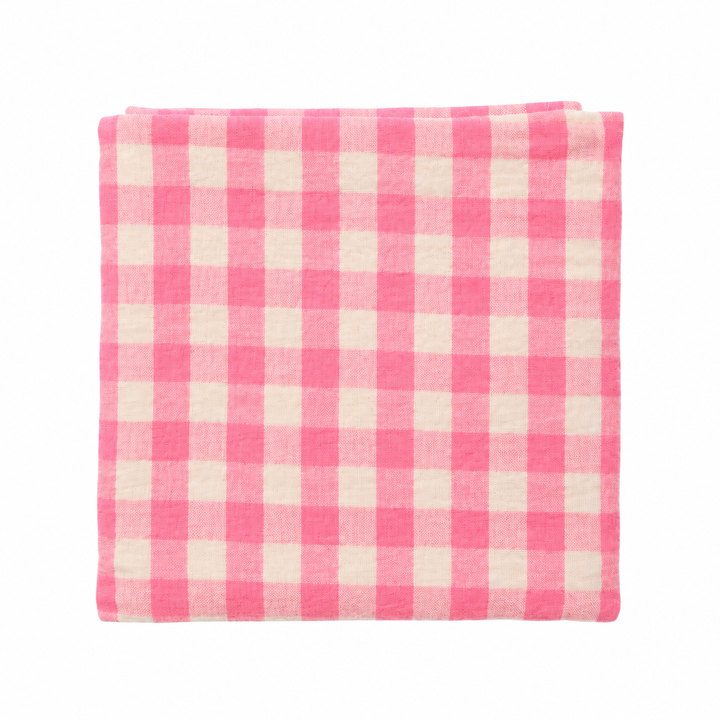 Pink Gingham Muslin Swaddle