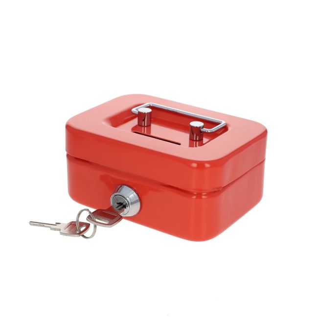 Metal Box with Lock - Red
