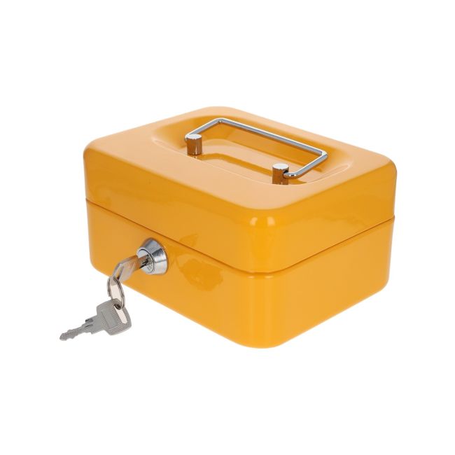 Metal Box with Lock - Yellow
