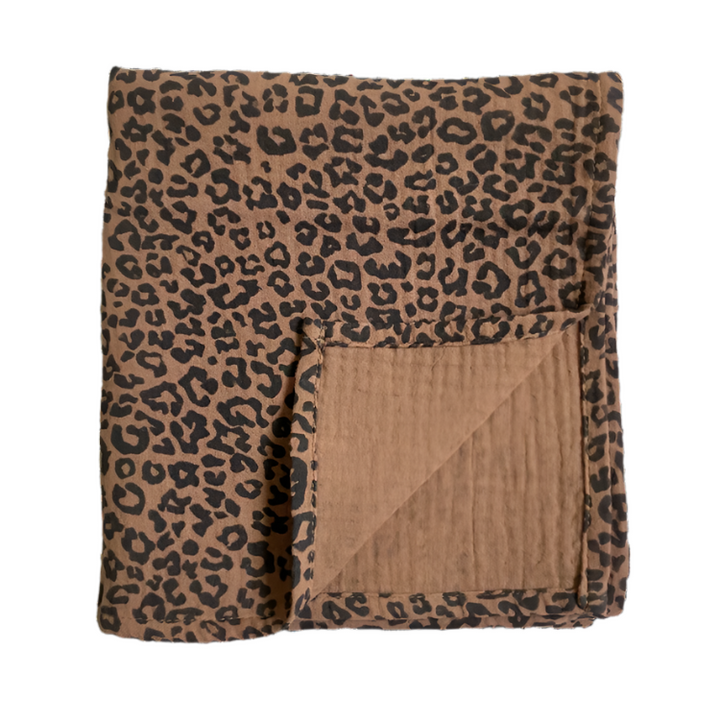 Leopard Print Muslin Swaddle Large - La Gentile Store