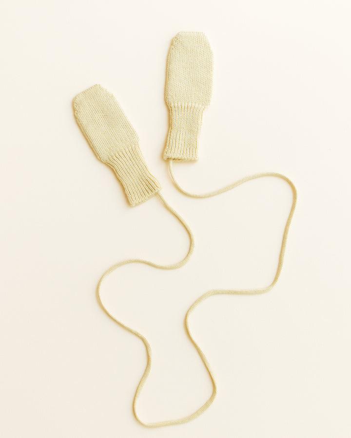 Hvid Wool Mittens Fiza Light Yellow