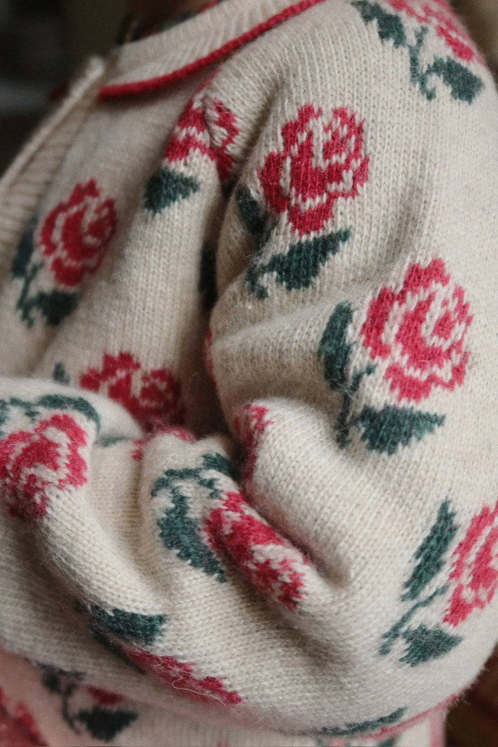 Belou Knit Rose Collar Cardigan