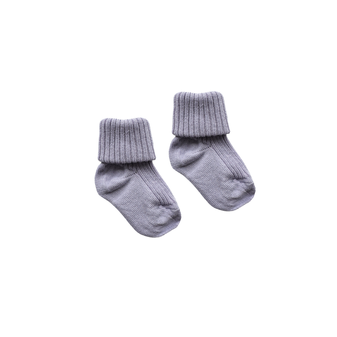 Baby Socks Rib Cotton Lavender Sky