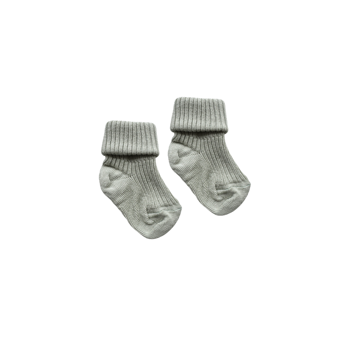 Baby Socks Rib Cotton Desert Sage