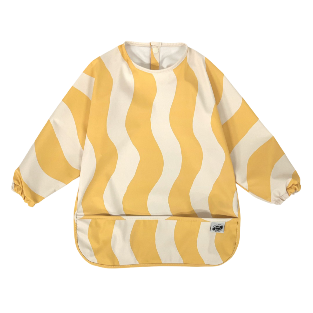 Milk Teeth Long-sleeve Bib Butter Waves - La Gentile Store