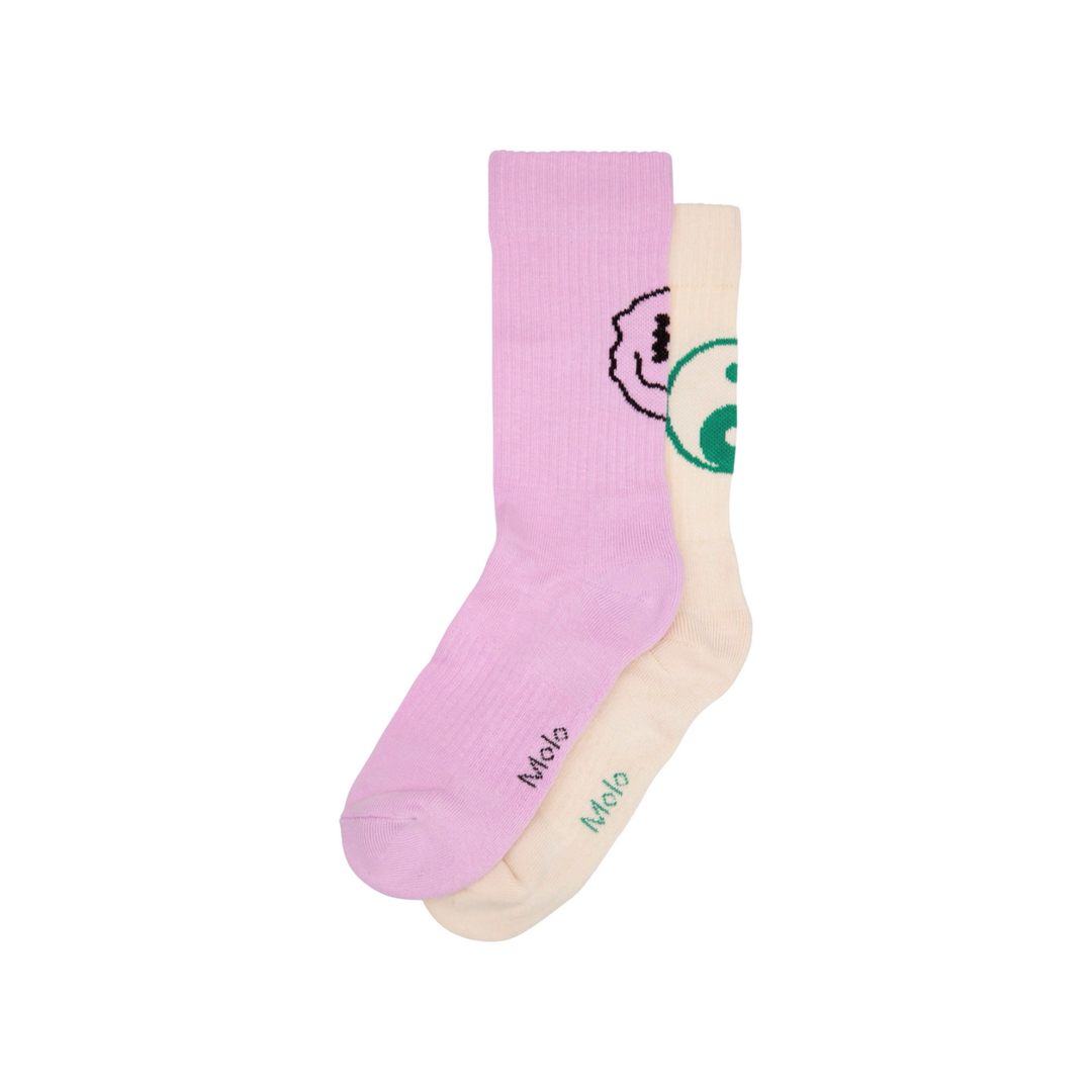 Molo Norman Socks 2 Pack Pink Lavender - La Gentile Store