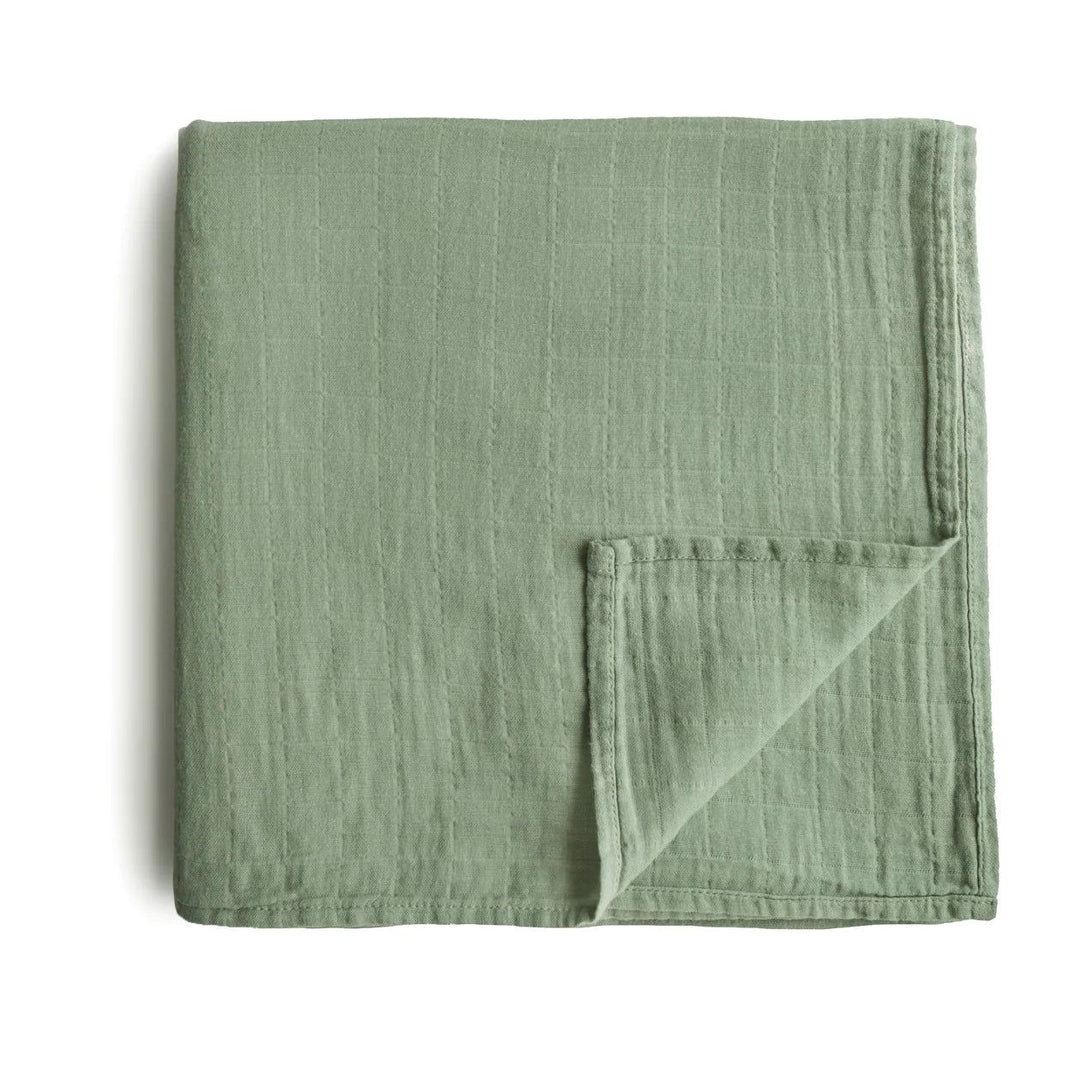 Mushie Muslin Swaddle Sage - La Gentile Store