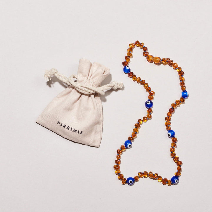 Nirrimis Amber Kids Necklace Evil Eye - La Gentile Store