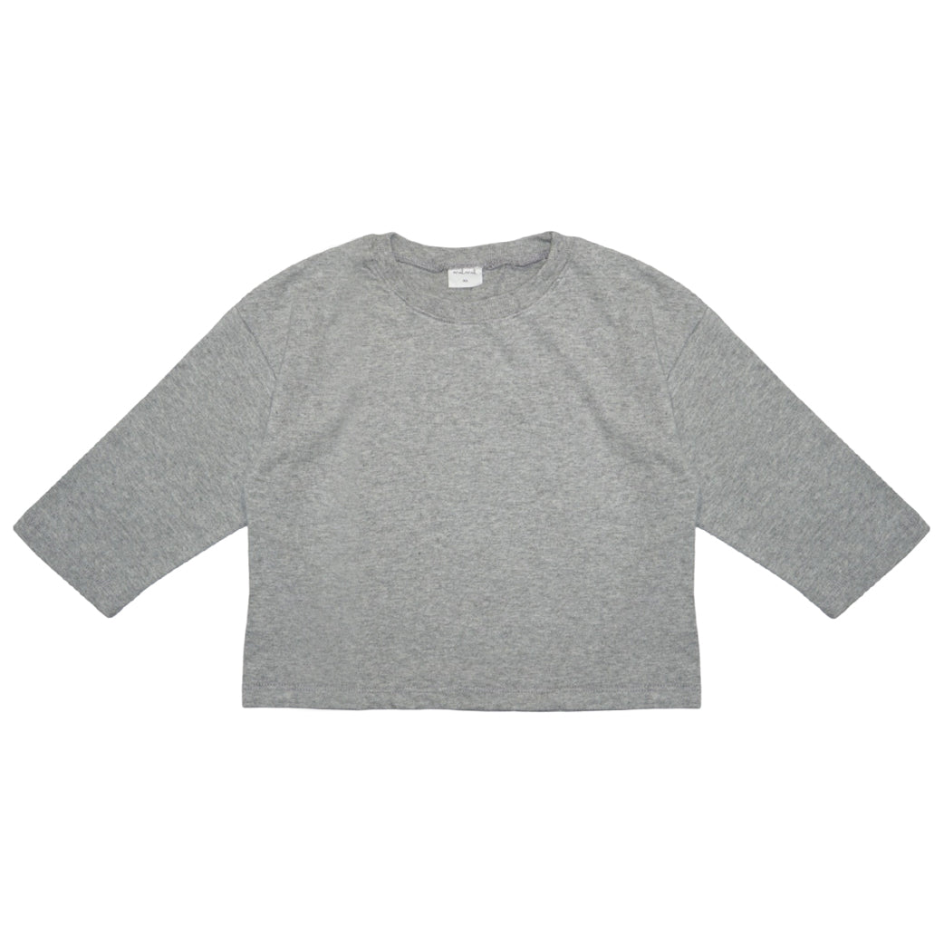 Oversized Basic Shirt Grey Melange - La Gentile Store