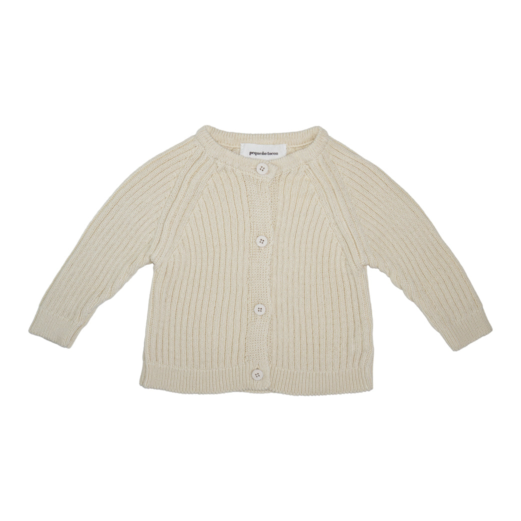 Pequeno Tocon Rib Knit Cardigan Cream