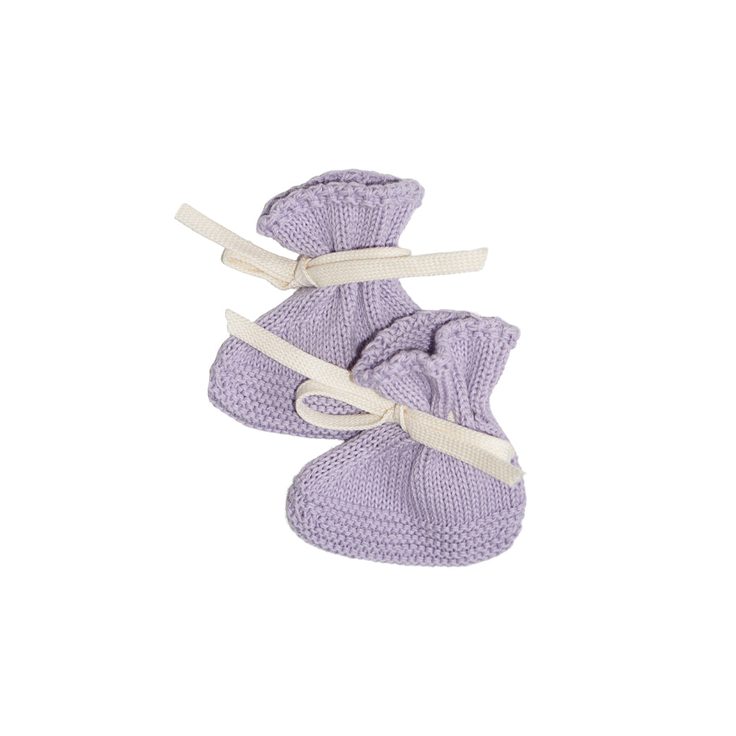 Pequeno Tocon Knitted Baby Booties Lilac