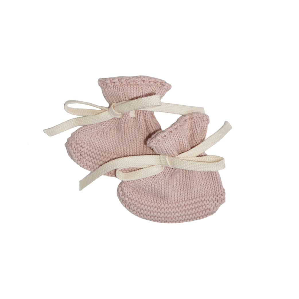 Pequeno Tocon Knitted Baby Booties Pink