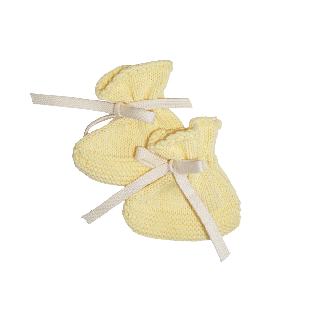 Pequeno Tocon Knitted Baby Booties Yellow