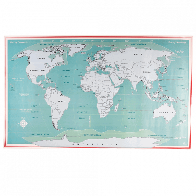 Rex London Scratch World Map Poster - La Gentile Store
