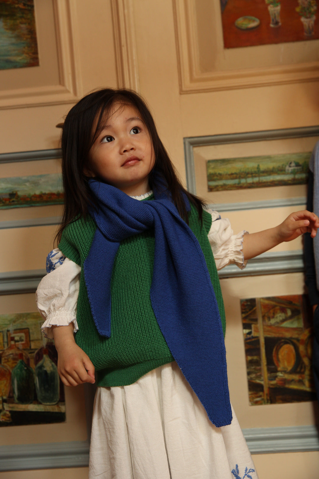 Hvid Cobalt Blue Triangle Scarf Josephina