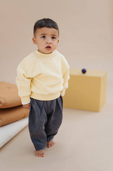 Studio Aelbo Baggy Baby Pants Charcoal - Dark Grey Baby Trousers