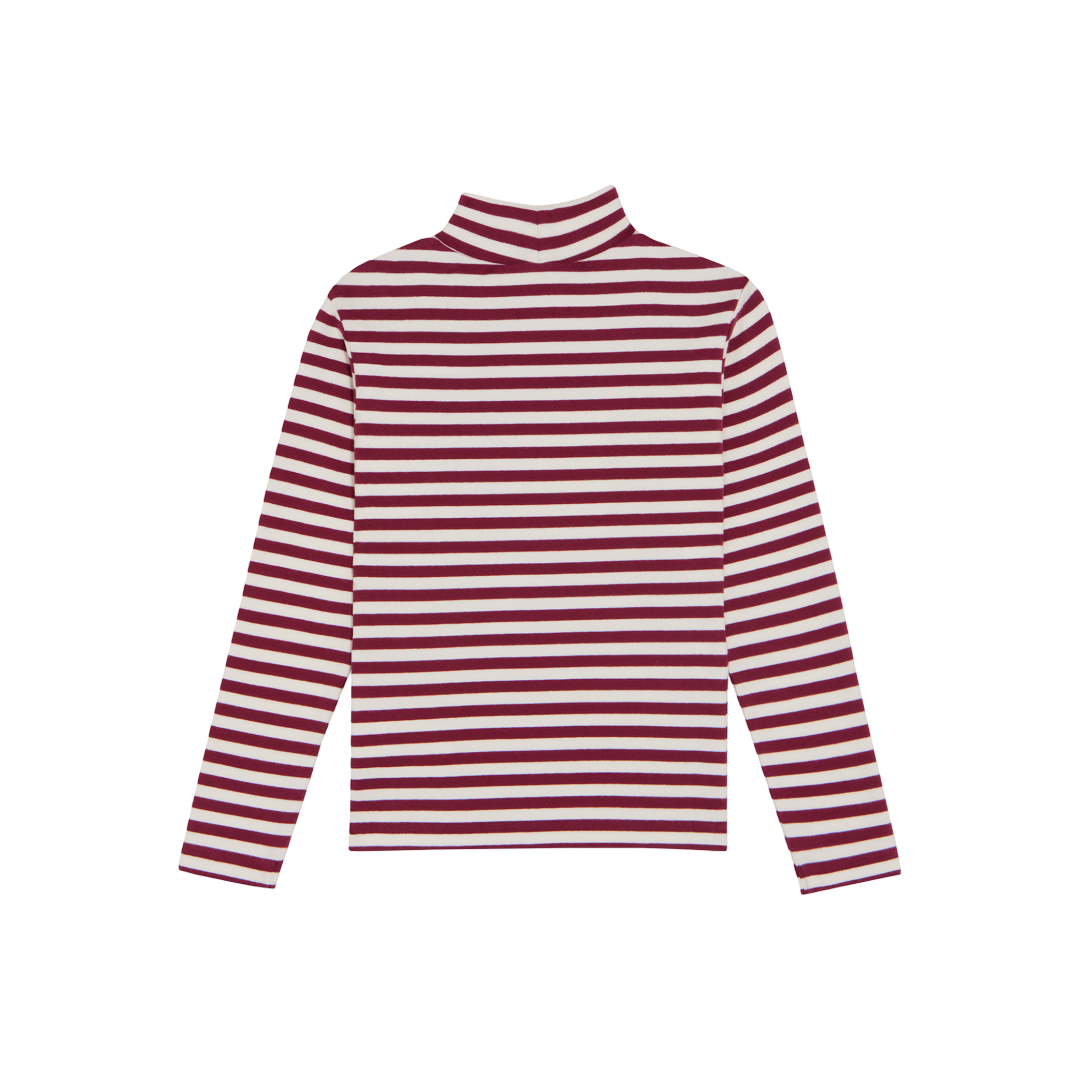 The Campamento Burgundy Striped Turtleneck Shirt
