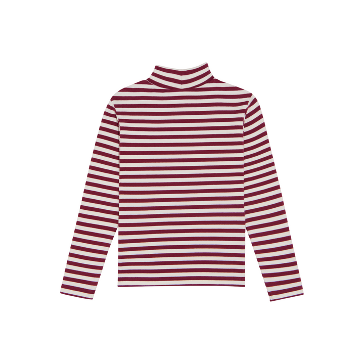 The Campamento Burgundy Striped Turtleneck Shirt