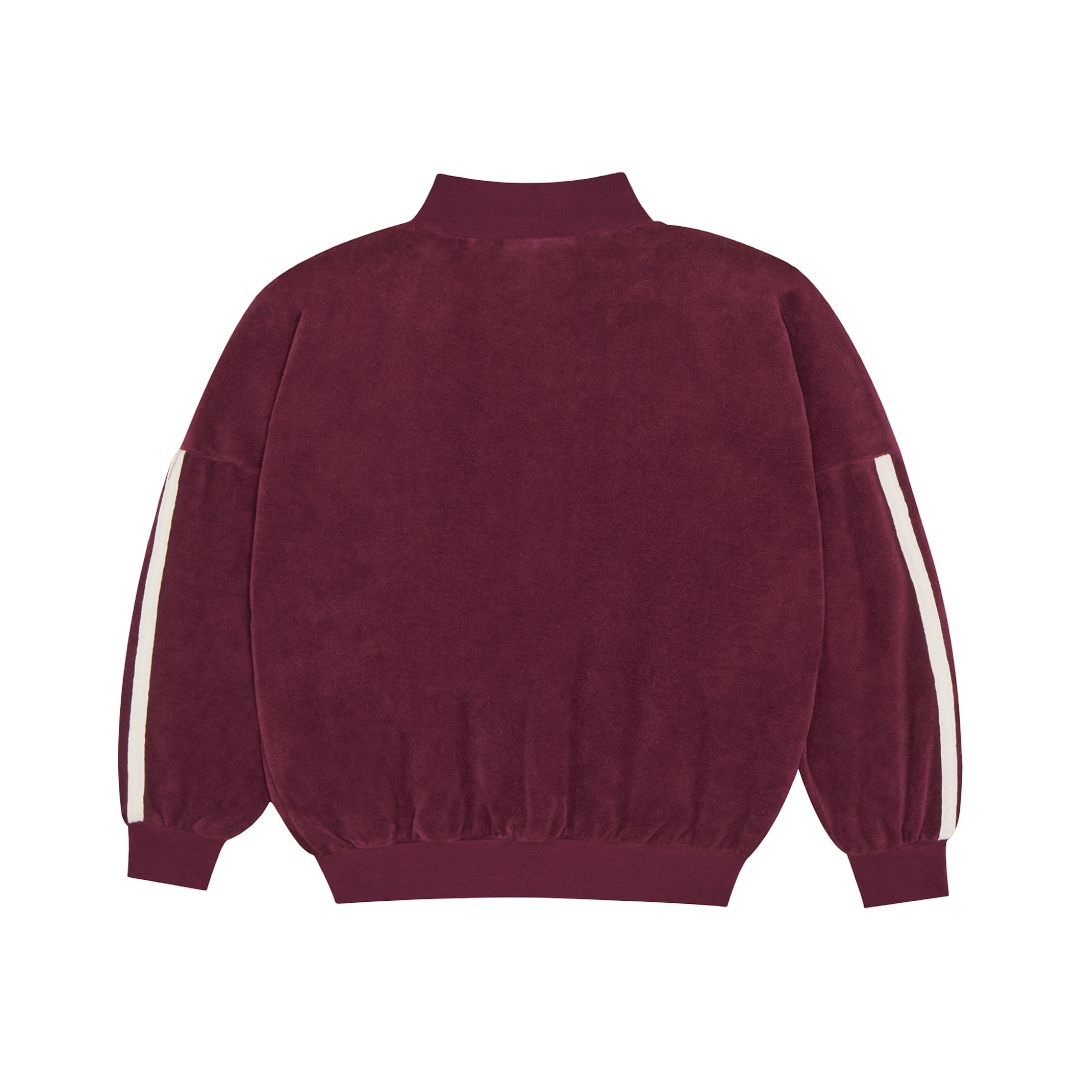 The Campamento Velour Color Block Sweatshirt Burgundy