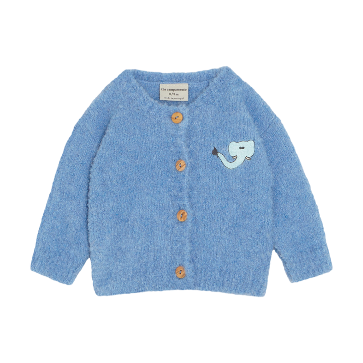 The Campamento Blue Wool Baby Cardigan