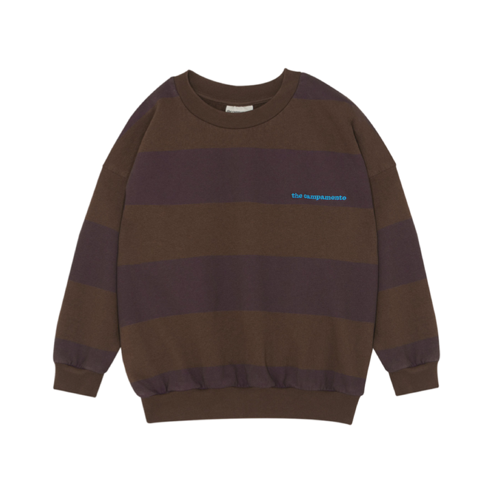 The Campamento Brown Stripes Oversized Kids Sweatshirt