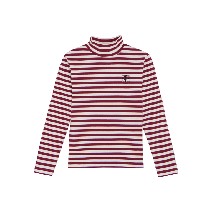 The Campamento Burgundy Striped Turtleneck Shirt