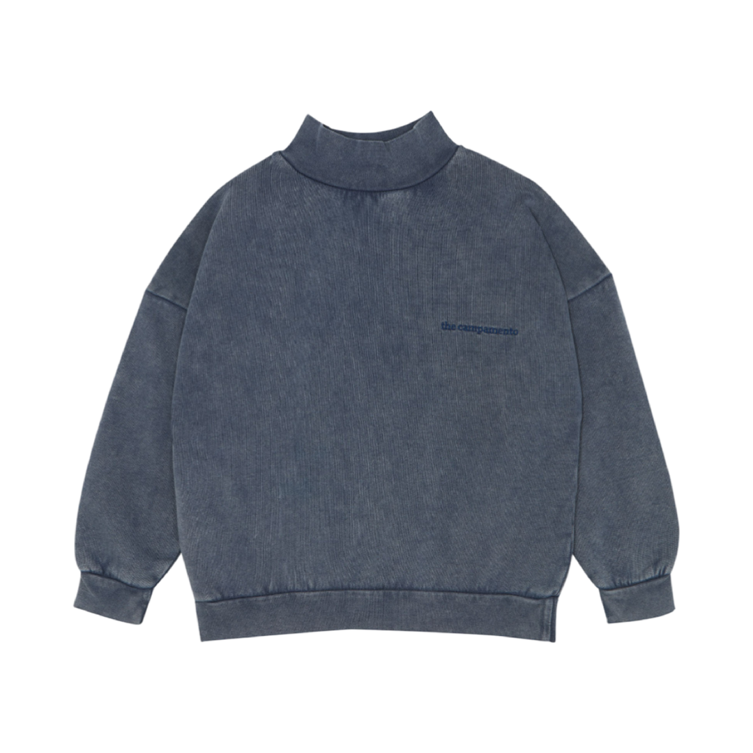 The Campamento Blue High Neck Oversized Kids Sweatshirt - La Gentile Store