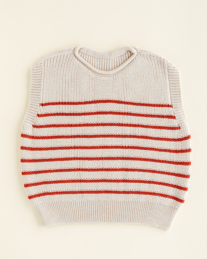 Hvid Vest Harvey Kids Cream - Red