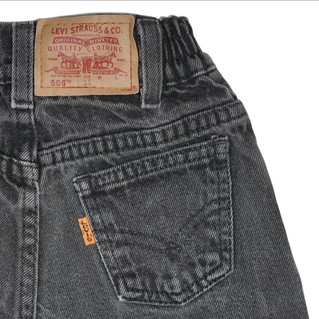Vintage Levi's 566 Fit Jeans Washed Black 3T