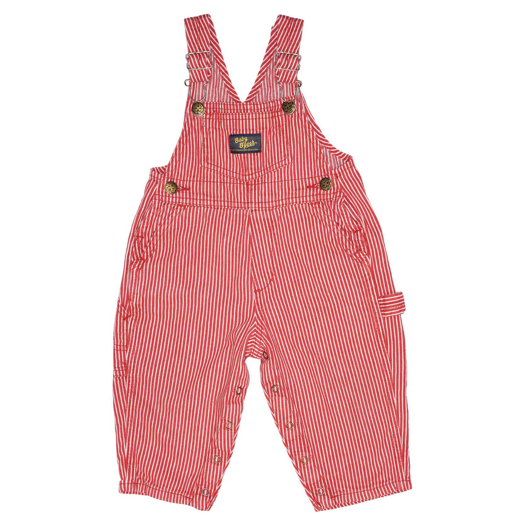 Vintage Oshkosh Red Striped Overalls 12M - Vintage Baby Oshkosh