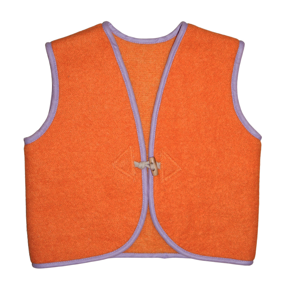 Vintage Wool Vest Orange Purple