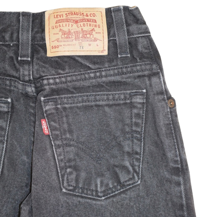 Vintage Levi's 550 Fit Jeans Washed Black 6-8Y