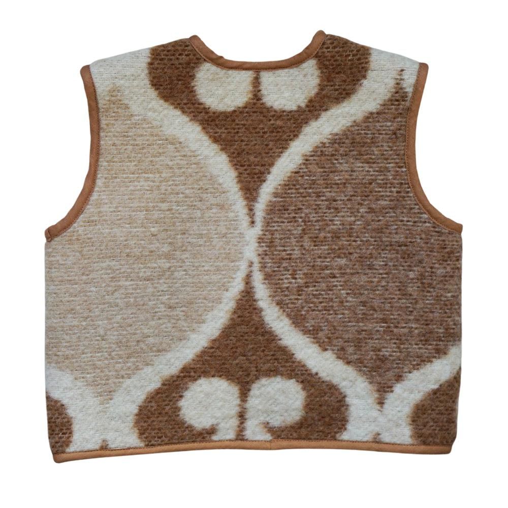 Vintage Wool Vest Brown Beige - La Gentile Store