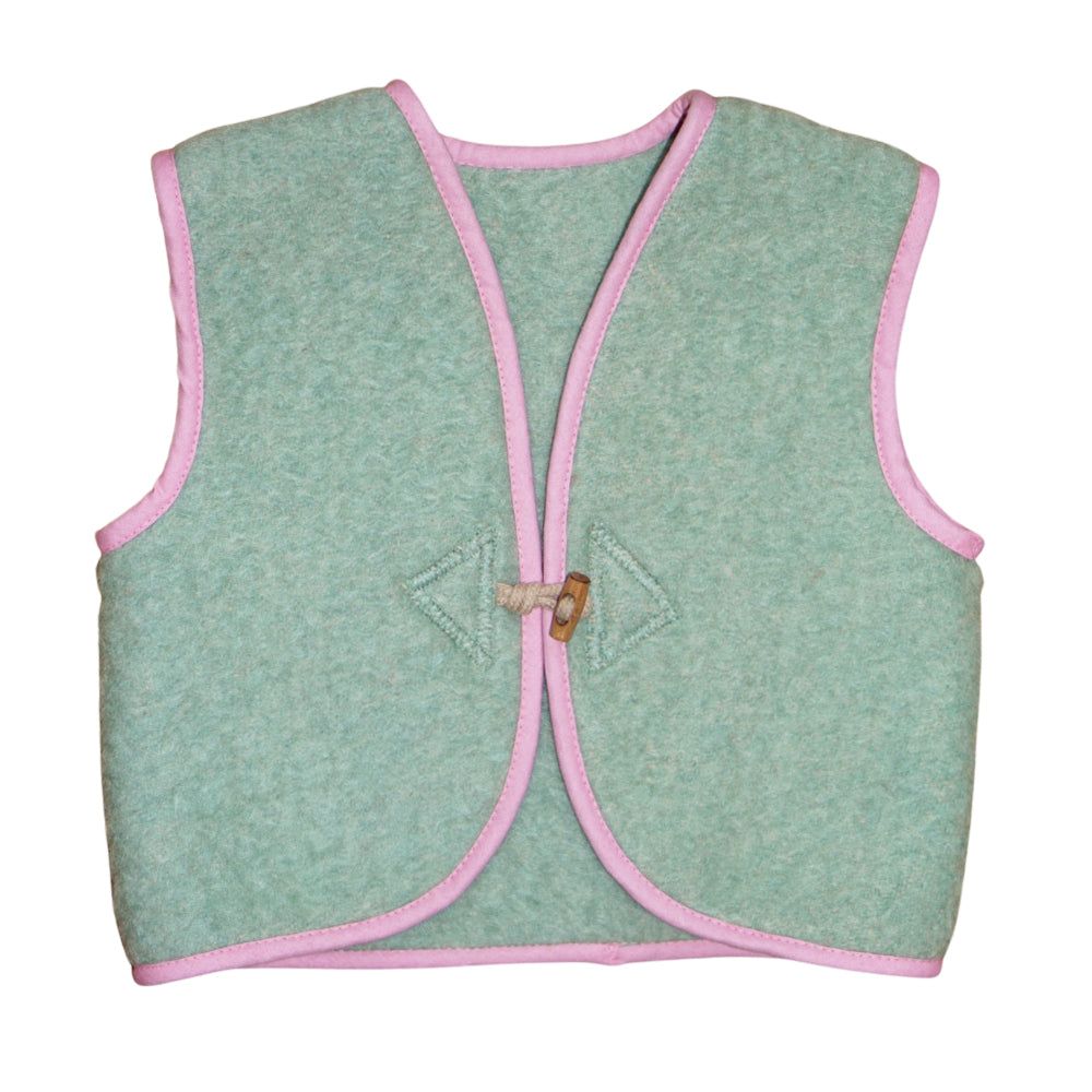 Vintage Wool Vest Green Pink - La Gentile Store
