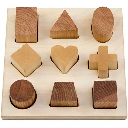 Wooden Shape Puzzle Natural - La Gentile Store