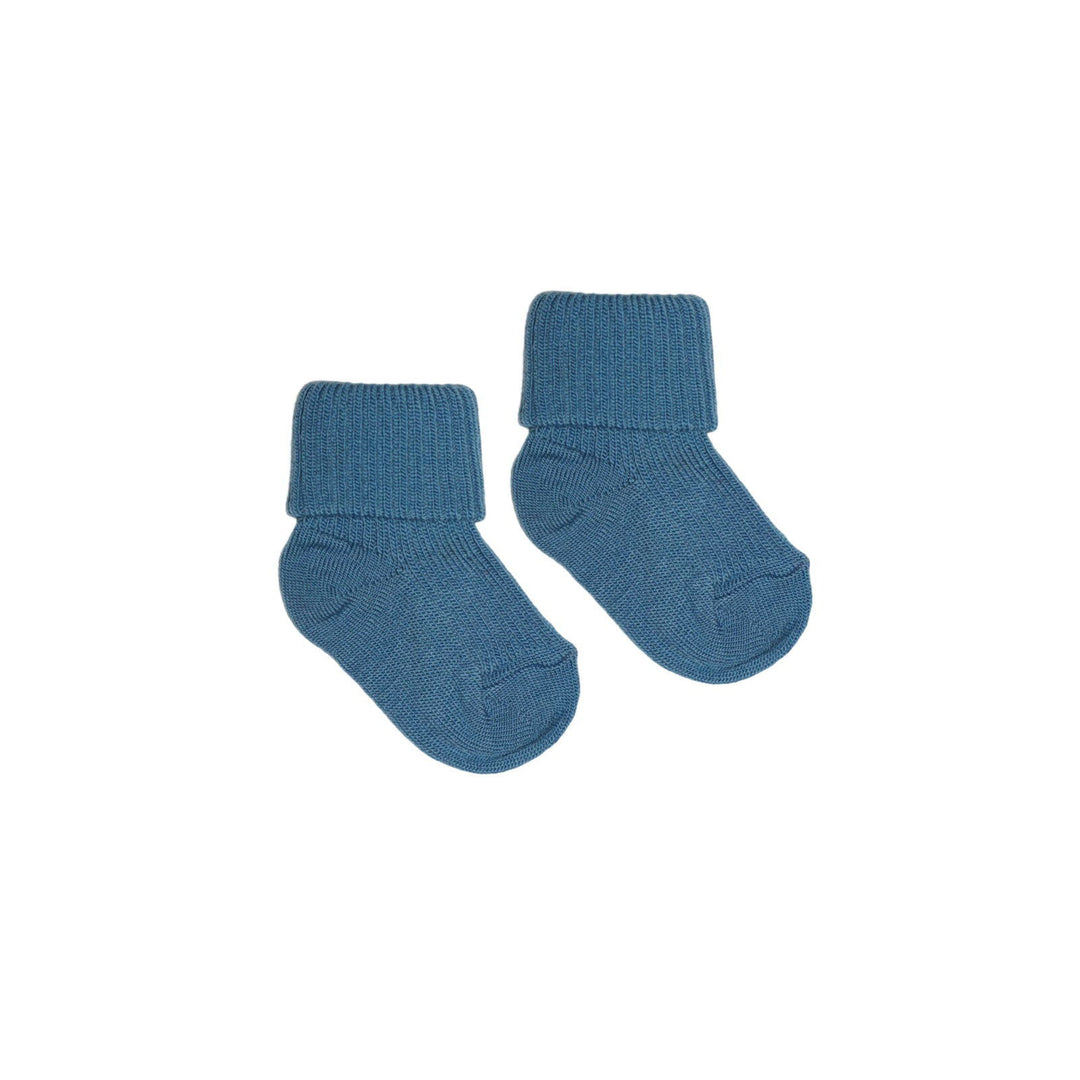Wool Rib Baby Socks Provincial Blue - La Gentile Store