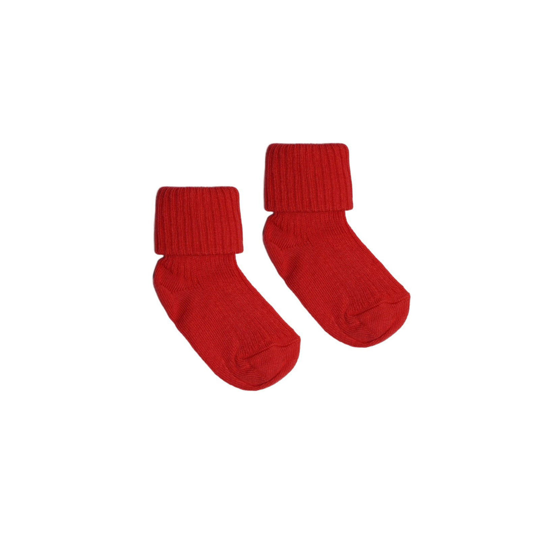 Wool Rib Baby Socks Tomato - La Gentile Store