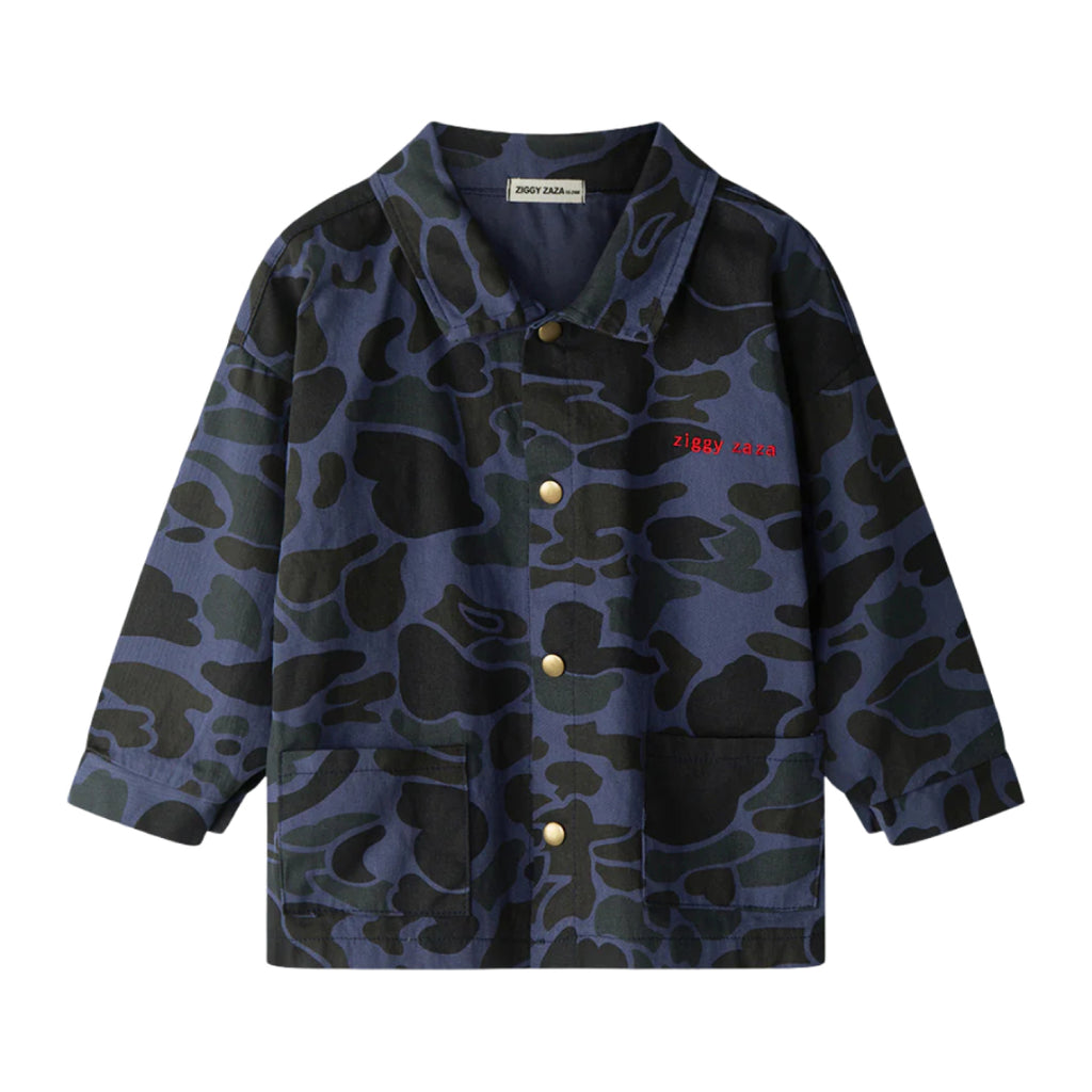 Ziggy Zaza Troop Drill Jacket Blue Camo | Kids Jacket – La Gentile