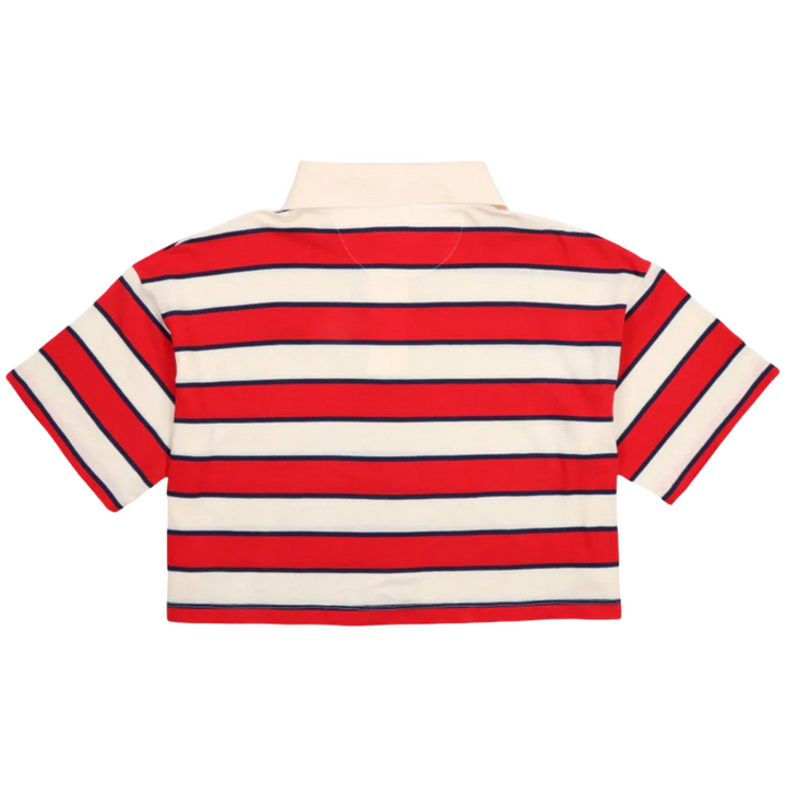 The New Society Acacia Teen Polo Tulip Red & Midnight Stripes